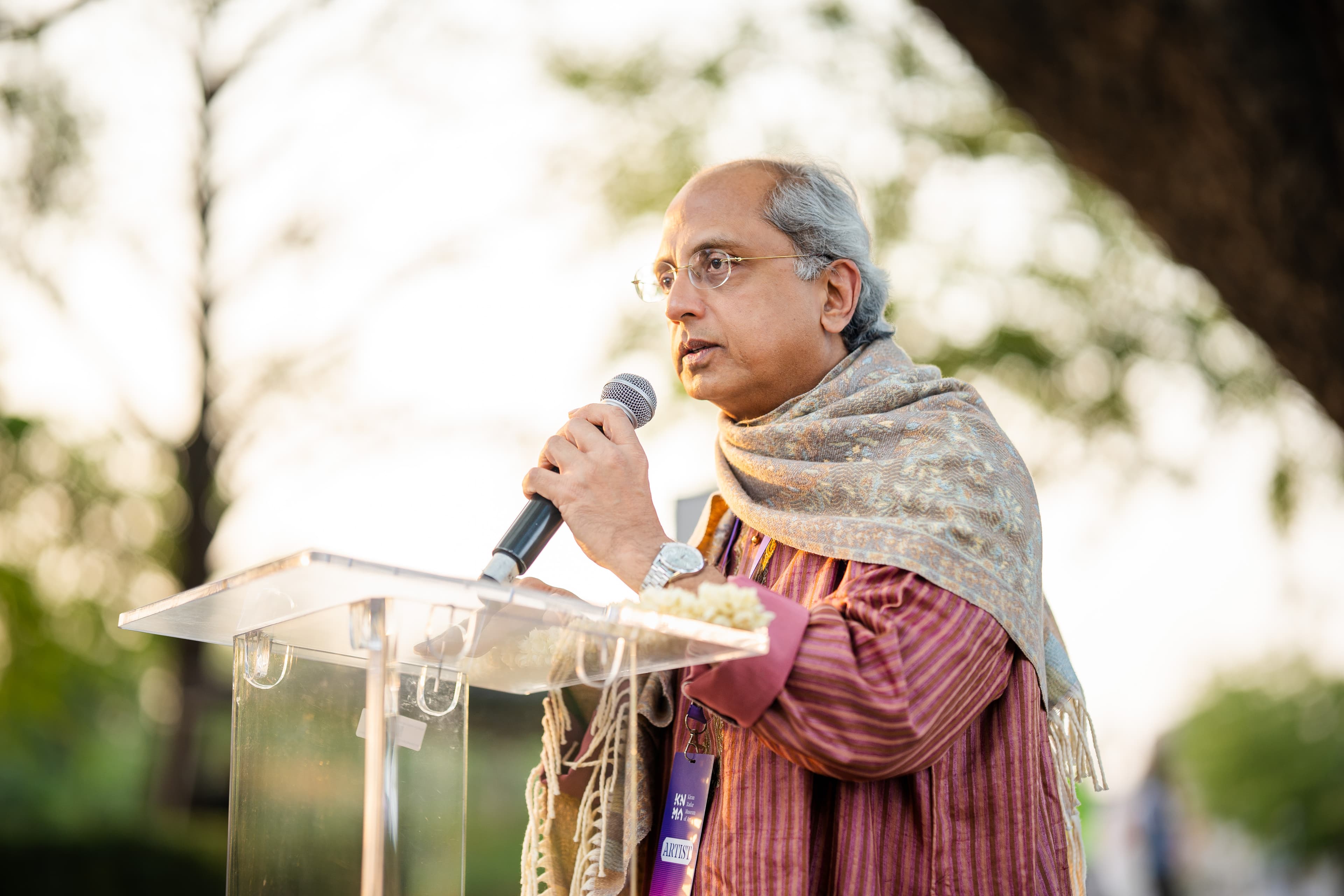 Yogesh Samsi speaking at an event